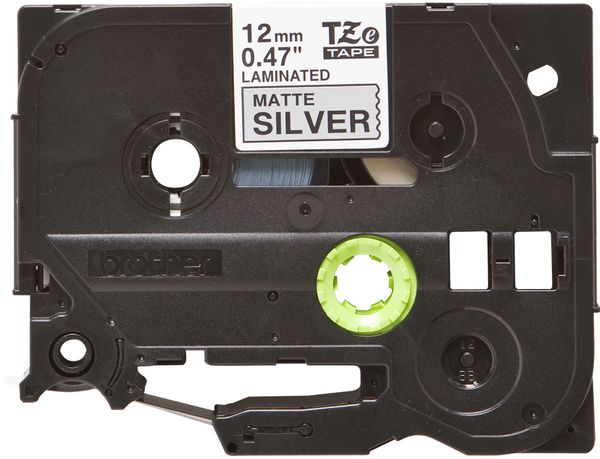 Schriftbandkassette Brother 12mm silber matt./sw TZEM-931 - Bild 3