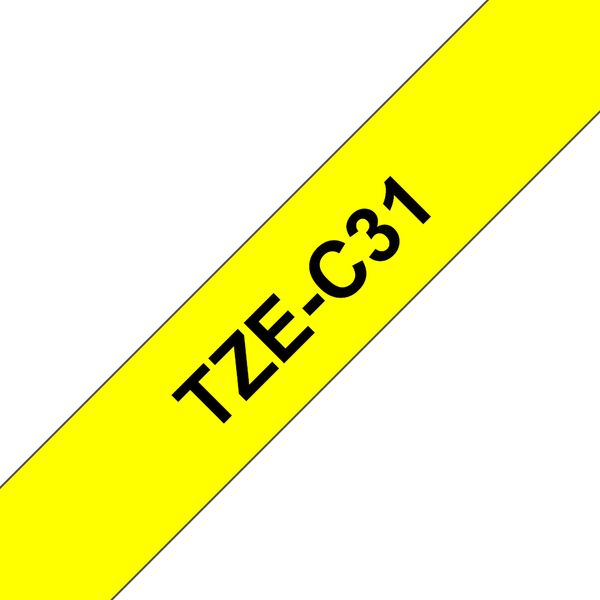 Schriftbandkassette Brother 12mm signal gelb/schwarz TZEC31