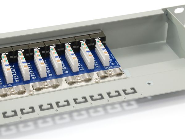 Equip 19" Patchpanel 16xRJ45 Cat6 FTP 1U 250MHz RAL7035 - Bild 4