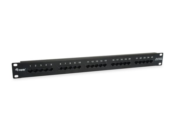 Equip 19" Patchpanel 25xRJ45 Cat3 UTP 1U ISDN RAL9005