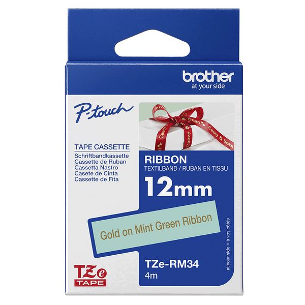 Textilband Brother 12mmx4m mintgrün/gold TZERM34 - Bild 3