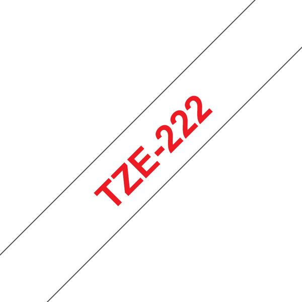 Schriftbandkassette Brother 9mm weiß/rot TZE222