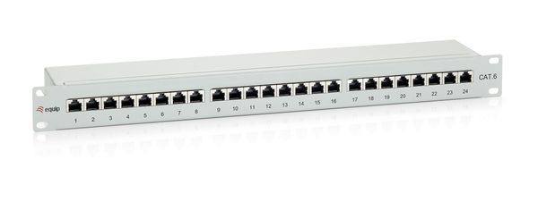 Equip 19" Patchpanel 24xRJ45 Cat6 FTP 1U 250MHz RAL7035