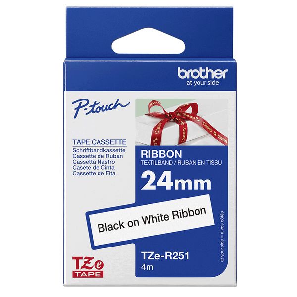 Textilband Brother 24mm weiß/schwarz TZER251 - Bild 5