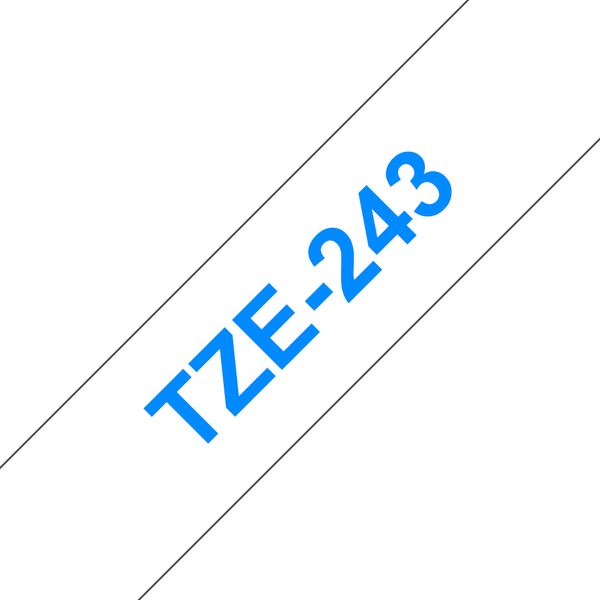 Schriftbandkassette Brother 18mm weiß/blau TZE243