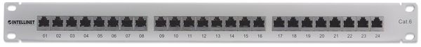 INTELLINET Patchpanel 1HE 24-Port Cat6 FTP grau