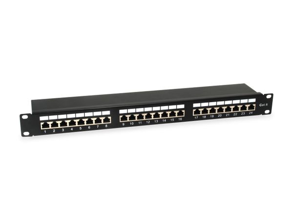 Equip 19" Patchpanel 24xRJ45 Cat6 FTP 1U 250MHz RAL9005