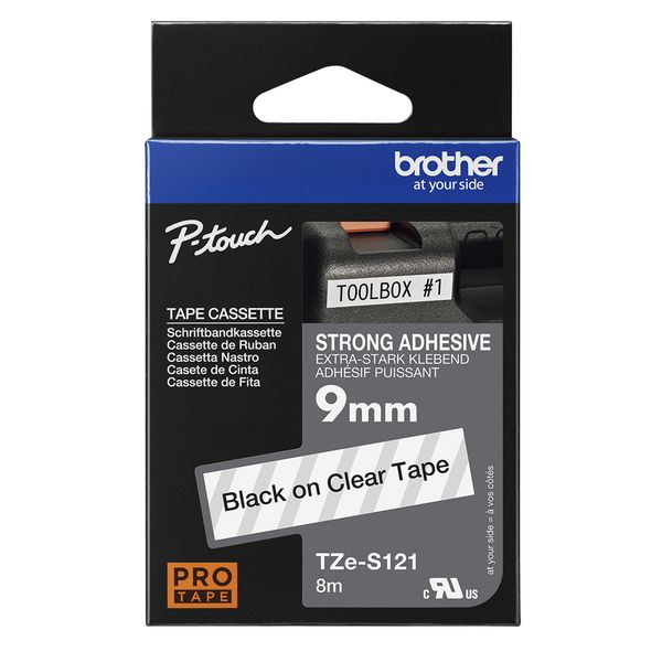 Schriftbandkassette Brother 9mmx8m farblos/schwarz klebend - Bild 3
