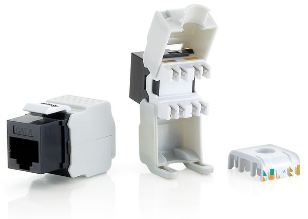 Equip Keystone Jack ungeschirmt Cat6 Premium wzf.8Stk sw Polybeutel