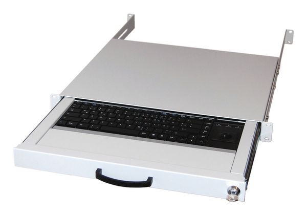 Equip 19" Tastaturschubl. DE-Layout+Trackball 1.80m RAL7035