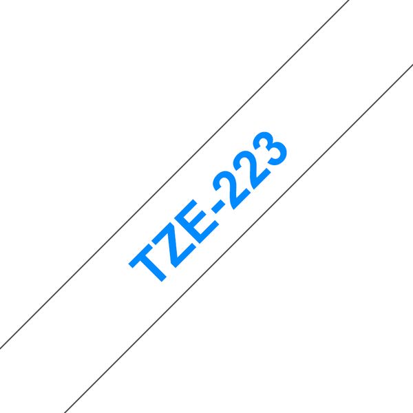 Schriftbandkassette Brother 9mm weiß/blau TZE223