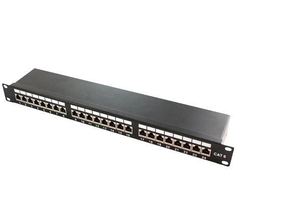 Logilink Patchpanel 19" Einbau Kat.6 STP 24 Port, schw.
