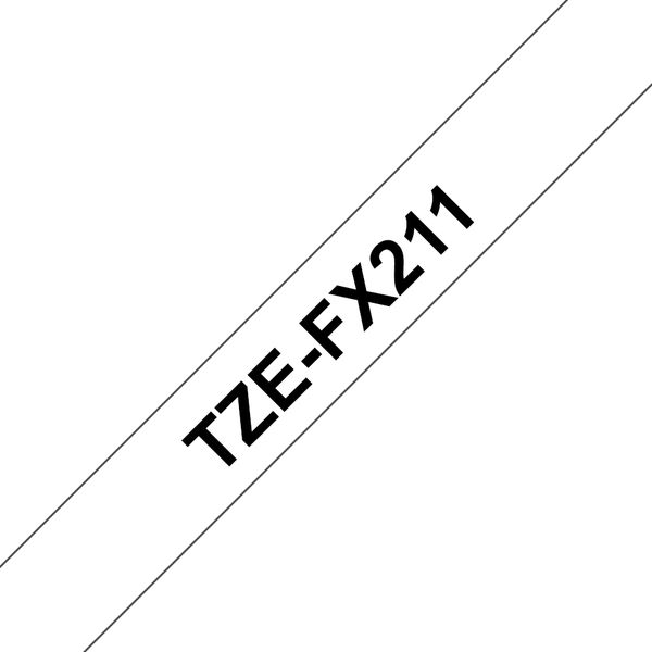 Schriftbandkassette Brother TZe-FX211 6mm weiß/schwarz