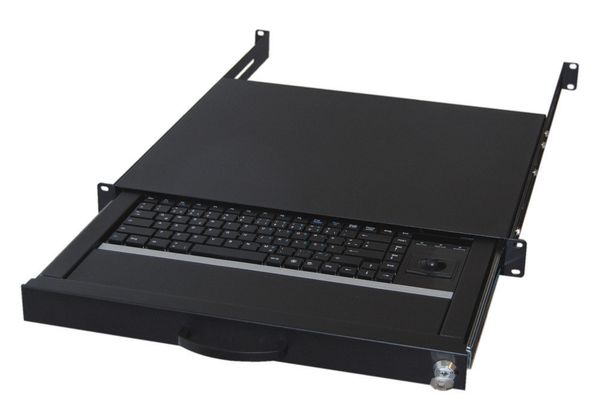 Equip 19" Tastaturschubl. DE-Layout+Trackball 1.80m RAL9005