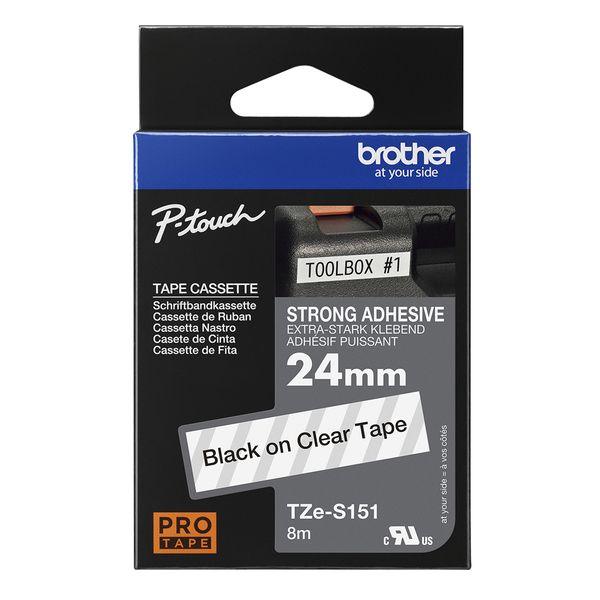 Schriftbandkassette Brother 24mm farblos/schwarz TZES151 - Bild 4