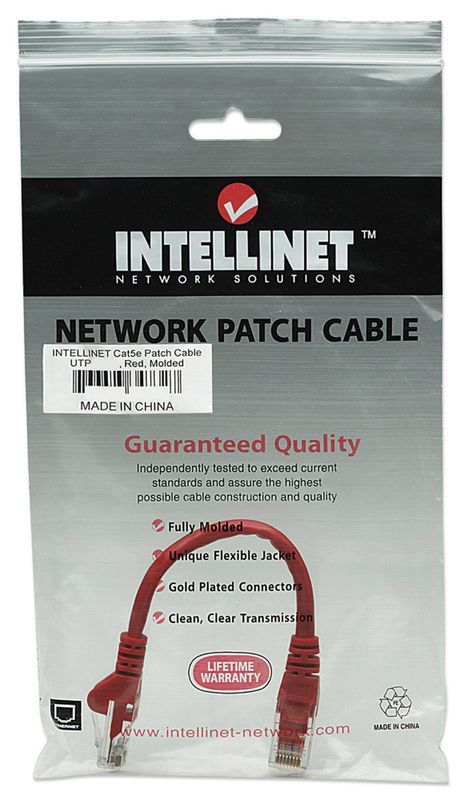 INTELLINET Patchkabel RJ45 U/UTP Cat5e 0.5m Hebelschutz rot - Bild 4
