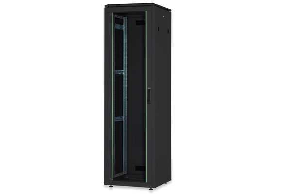 DIGITUS Netzwerkschrank Unique 26HE 1342x600x800mm schwarz (Speditionsversand)