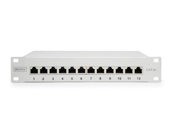 DIGITUS Cat.6A Patch Panel, geschirmt, 12-Port, 10", grau - Bild 2
