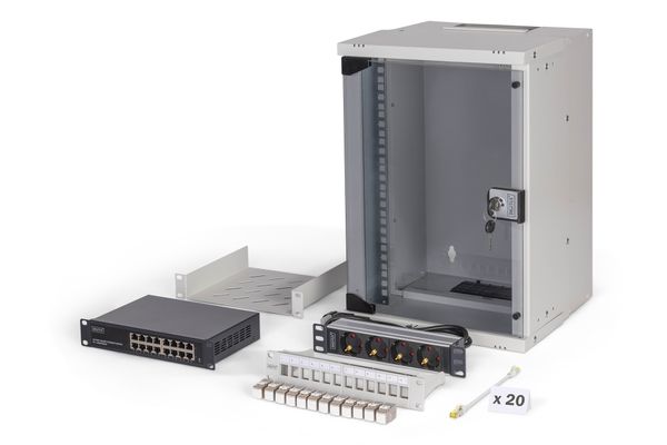 DIGITUS Netzwerk-Set 254 mm (10") - 9HE, 315x300 mm (BxT)we - Bild 1
