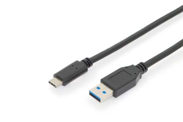 DIGITUS USB 2.0 Anschlusskabel Typ C -A St/St 1.0m, sw