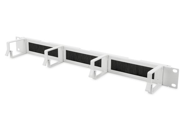 DIGITUS Rangierpanel 1HE 19" 4xBügel mit Bürstenleise grau