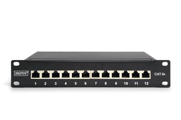 DIGITUS Cat.6A Patch Panel, geschirmt, 12-Port, 10",schwarz - Bild 2