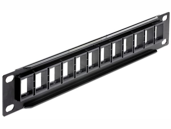 DELOCK Patchpanel 1HE 12 Keystone Ports schwarz - Bild 2