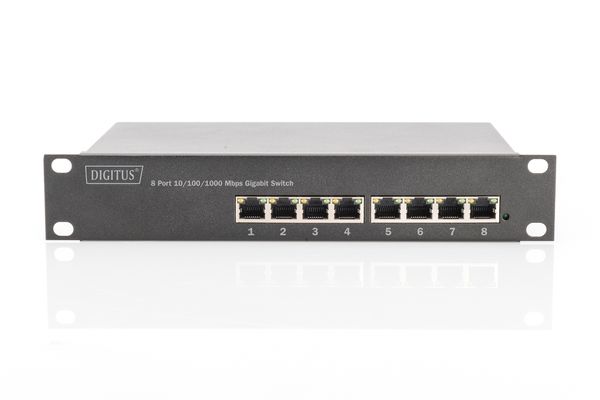 DIGITUS Switch 8-Port Gigabit 10" 80W PoE Managed schwarz - Bild 4