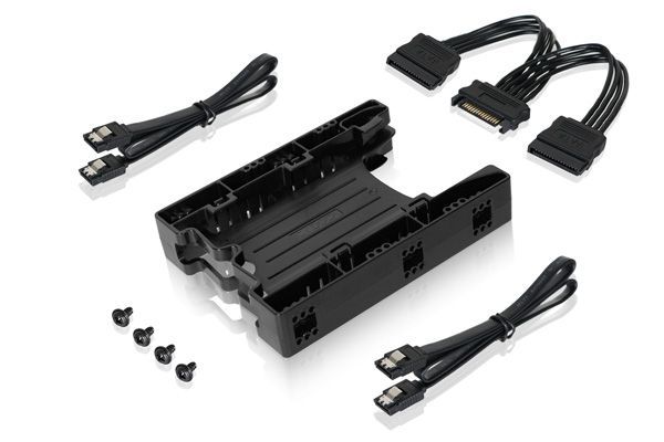 Einbaurahmen IcyDock 2x6,3cm IDE/SATAD in 3,5" HDD/SSD sw