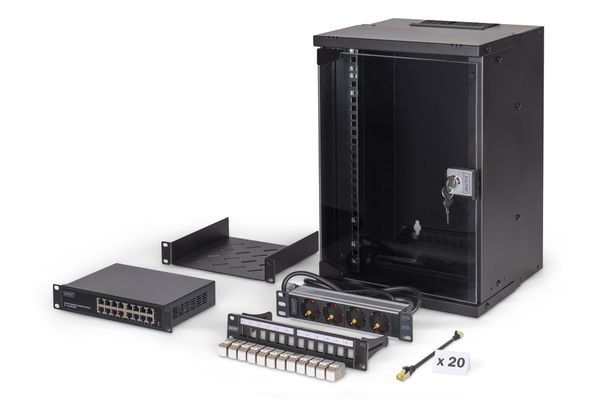 DIGITUS Netzwerk-Set 254 mm (10") - 9HE, 315x300 mm (BxT) sw