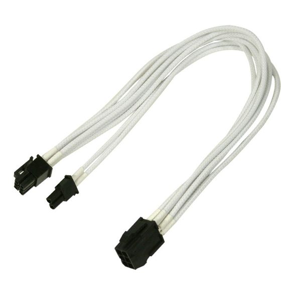 Nanoxia Kabel PCI-E 6- auf 6+2-Pin, 30 cm, Single, weiß