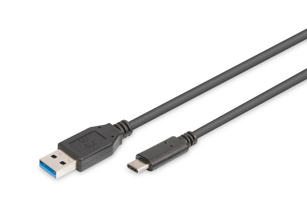 DIGITUS USB 3.0 Anschlusskabel Typ C -A St/St 1.0m, sw