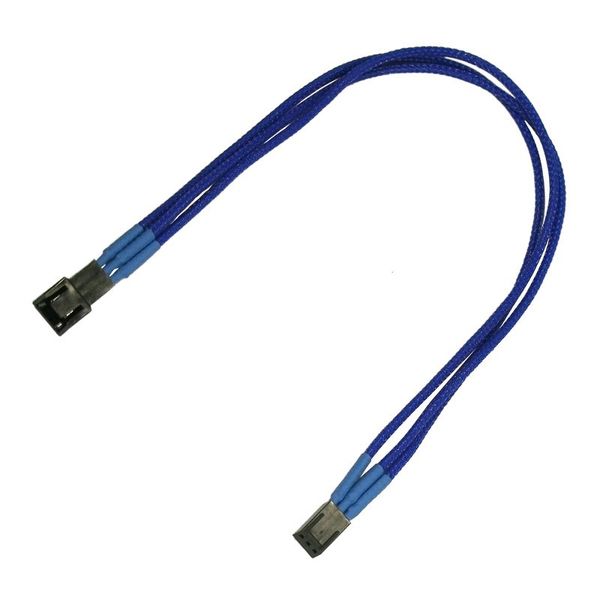Nanoxia Kabel 3-Pin Verlängerung, 30 cm, Single, blau