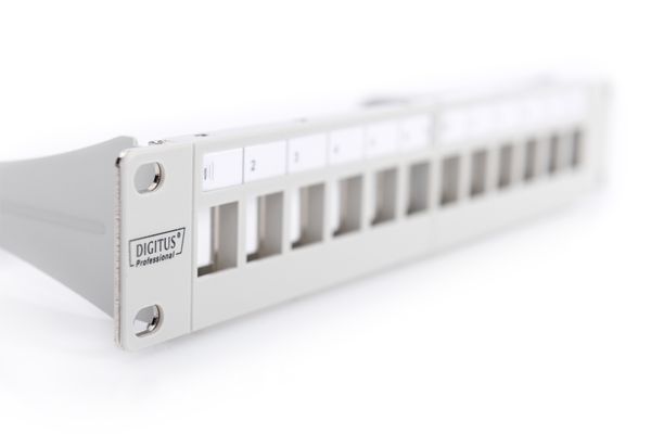 DIGITUS Patchpanel 1HE 10" 12-Port Modular grau - Bild 5