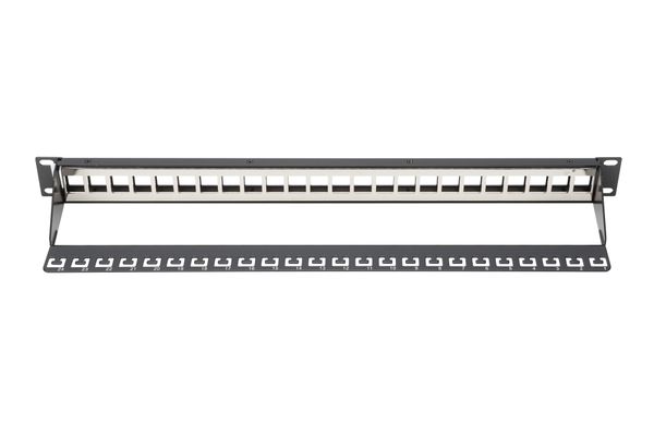DIGITUS Patchpanel 1HE 24-Port Modular Patchpanel schwarz
