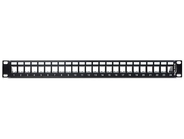 DELOCK Patchpanel 1HE 24 Keystone Ports 19,2 x 14,9mm - Bild 3