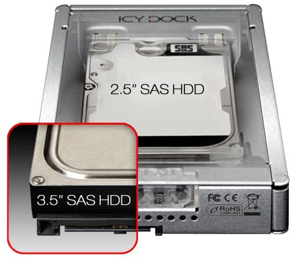 Adapter IcyDock 2,5" -> 3,5" SAS SSD&HDD MB982IP-1S-1 si