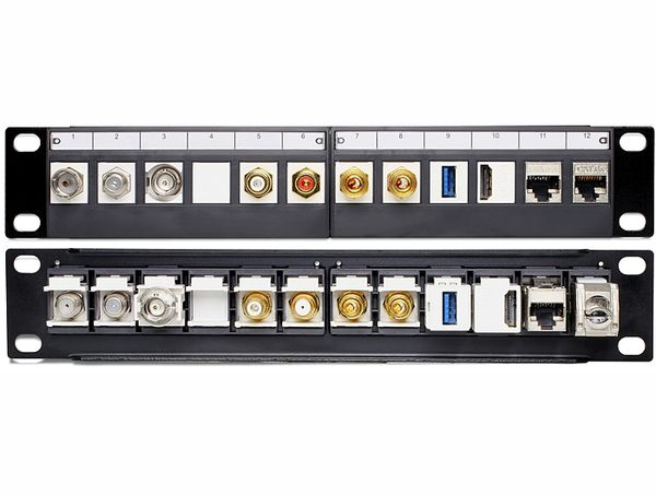 DELOCK Patchpanel 1HE 12 Keystone Ports schwarz - Bild 4