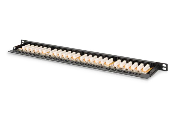 DIGITUS Patchpanel 0,5HE 24-Port Cat6 ungeschirmt schwarz