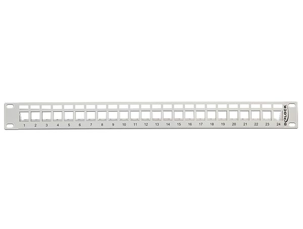 DELOCK Patchpanel 1HE 24 Keystone Ports grau - Bild 3