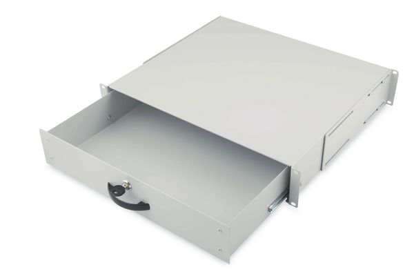 DIGITUS Schublade 2HE 483mm grau abschließbar