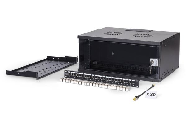 DIGITUS Netzwerk-Set 483 mm (19") - 4HE, 540x400 mm (BxT) sw