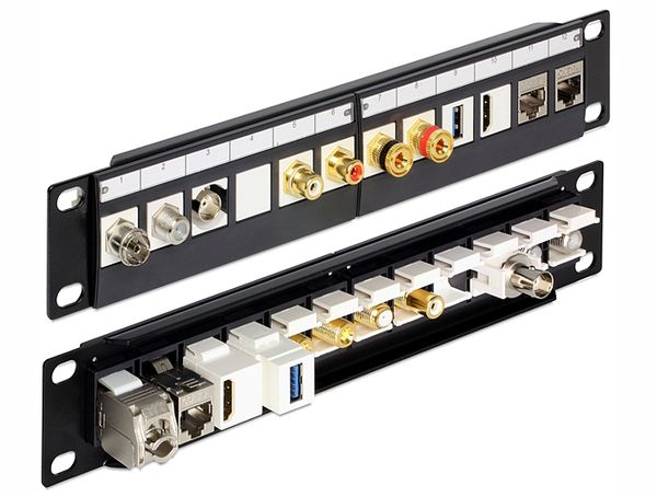 DELOCK Patchpanel 1HE 12 Keystone Ports schwarz - Bild 3