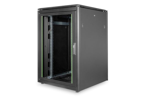 DIGITUS Netzwerkschrank Unique 22HE 1164x800x800mm schwarz (Speditionsversand)