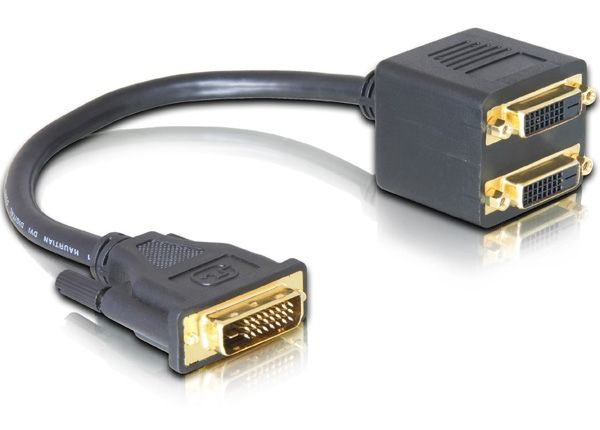 DELOCK DVI Adapter DVI(24+1) -> 2x DVI(24+1) St/Bu