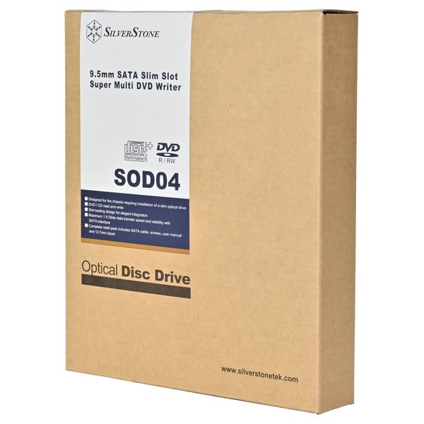 Silverstone SOD04-V2 lecteur de disques optiques Interne DVD-RW Noir, Gris - Bild 12