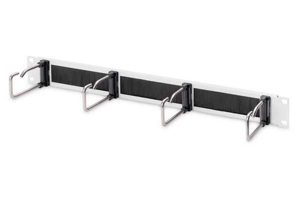 DIGITUS Kabelrangierpanel Stahlbügeln+Bürstenleiste 19" 1HE