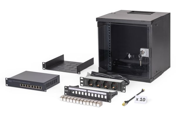 DIGITUS Netzwerk-Set 254 mm (10") - 6HE, 315x300 mm (BxT) sw - Bild 1
