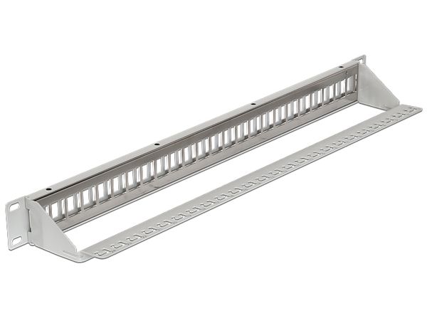 DELOCK Patchpanel 1HE 24 Keystone Ports grau
