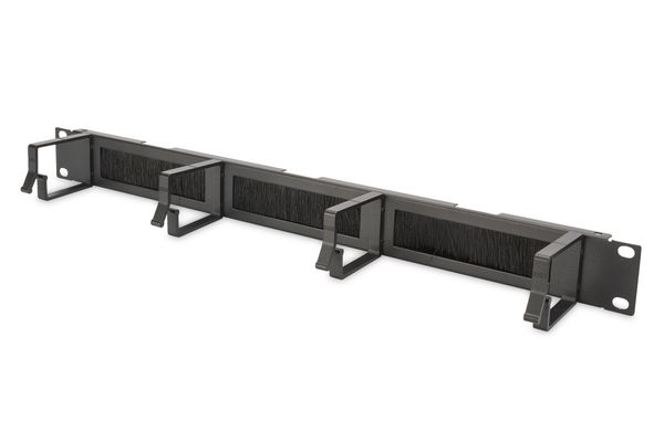 DIGITUS Rangierpanel 1HE 19" 4xBügel mit Bürstenleise schw.